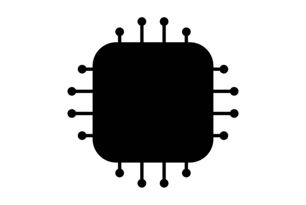 Chip Płaska Ikona Aplikacji Minimalistyczny Symbol Sieci Web Czarny Znak — Zdjęcie stockowe