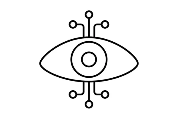 眼线图标网站标志着应用程序或网络的人工智能黑色标志 — 图库照片