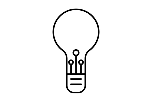アイデア電球ラインアイコンのウェブサイトのシンボルアプリやウェブの人工知能ブラックサイン — ストック写真