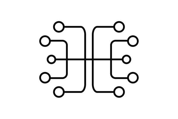 Linea Neurale Icona Icona Sito Web Simbolo Intelligenza Artificiale Segno — Foto Stock