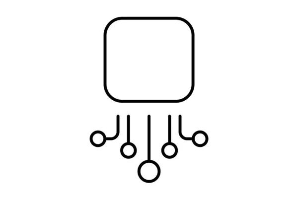 Ikona Umělé Inteligence Linka Webové Stránky Symbol Umělé Inteligence Černá — Stock fotografie