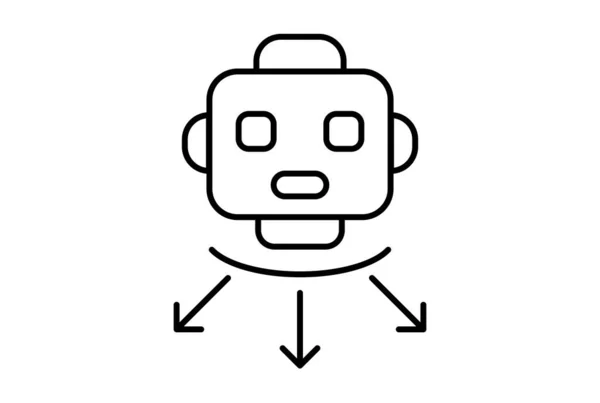 Roboterpfeil Linie Symbol Website Symbol Künstliche Intelligenz Schwarzes Zeichen Für — Stockfoto