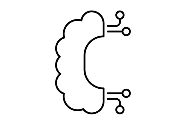 Символ Искусственного Интеллекта Символ Искусственного Интеллекта Черный Знак Приложения Веб — стоковое фото