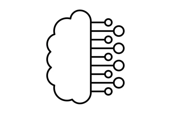 脑力线图标网站象征着应用程序或网络的人工智能黑色标志 — 图库照片