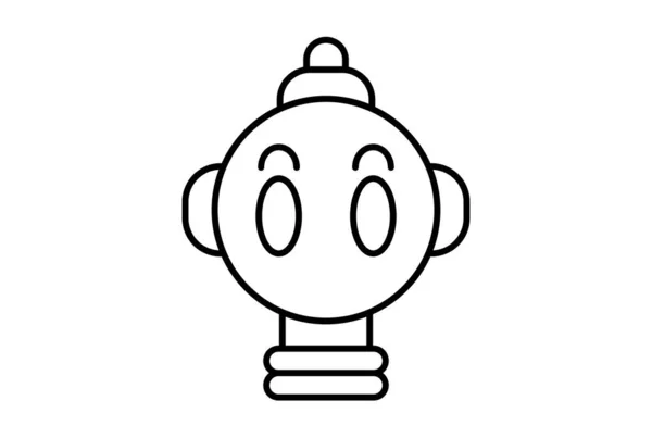 Ikona Linii Głowicy Robota Symbol Strony Internetowej Sztuczna Inteligencja Czarny — Zdjęcie stockowe