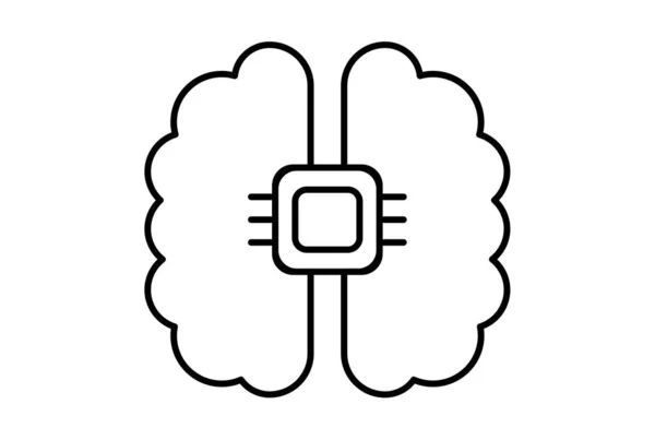 Procesador Icono Línea Símbolo Del Sitio Web Inteligencia Artificial Signo — Foto de Stock