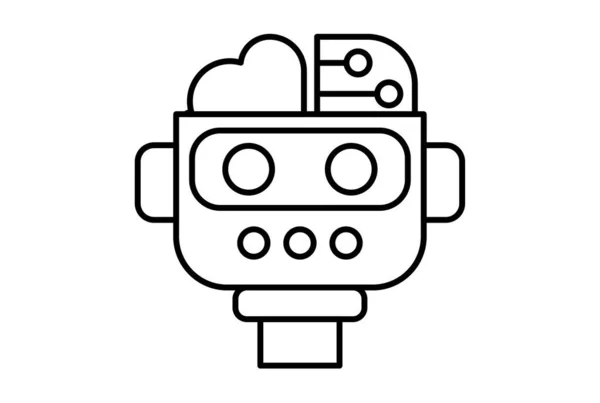 Símbolo Ícone Linha Robô Símbolo Inteligência Artificial Sinal Preto Para — Fotografia de Stock