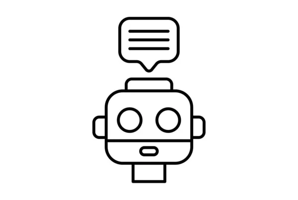 Chat Bot Linha Ícone Site Símbolo Inteligência Artificial Sinal Preto — Fotografia de Stock