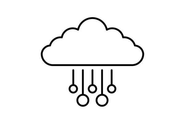 Cloud Storage Line Symbol Webseite Symbol Künstliche Intelligenz Schwarzes Zeichen — Stockfoto