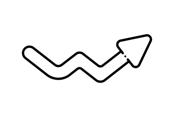 Zigzag Arrow Line Icon Black Website Symbol Minimalist Outline Sign — Stock Photo, Image