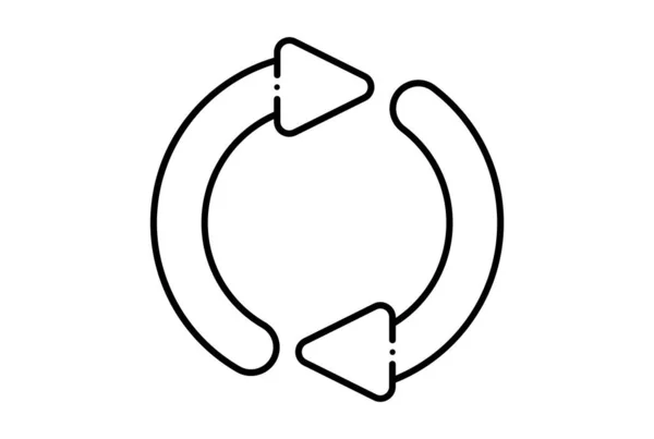 Upprepa Linje Ikon Svart Webbplats Symbol Minimalistisk Kontur Tecken — Stockfoto