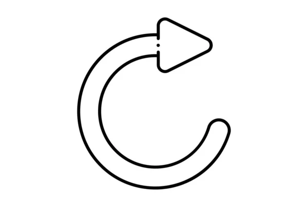 Återställ Pilen Linje Ikonen Svart Webbplats Symbol Minimalistisk Kontur Tecken — Stockfoto