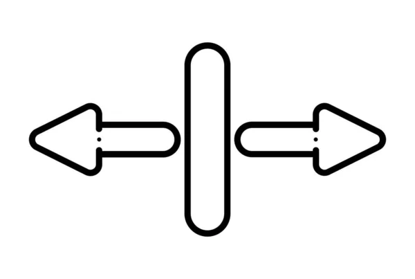 Arrow Line Ikona Czarna Strona Symbol Minimalistyczny Szkic Znak — Zdjęcie stockowe