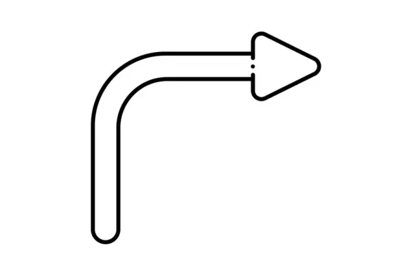 Flecha Derecha Icono Línea Negra Símbolo Del Sitio Web Signo —  Fotos de Stock