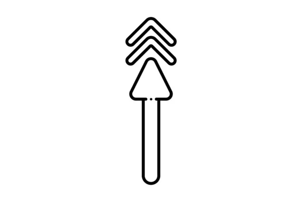 Snabba Upp Pil Linje Ikon Svart Webbplats Symbol Minimalistisk Kontur — Stockfoto