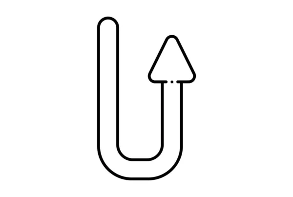 Sväng Pilen Linje Ikon Svart Webbplats Symbol Minimalistisk Kontur Tecken — Stockfoto