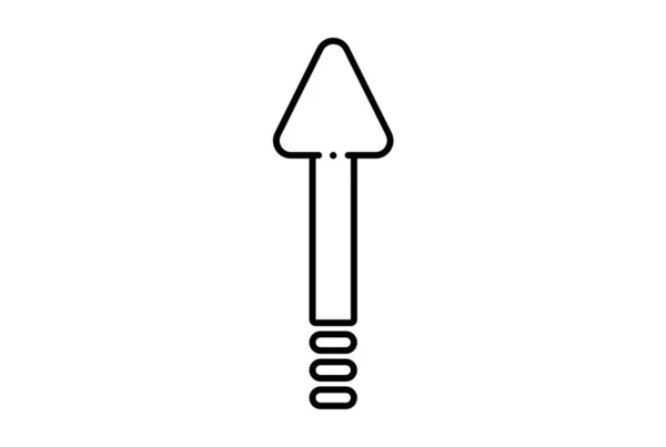 Górę Strzałka Linia Ikona Czarny Strona Symbol Minimalistyczny Szkic Znak — Zdjęcie stockowe