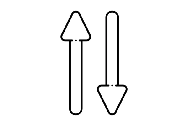 Šipka Nahoru Ikona Černé Webové Stránky Symbol Minimalistický Obrys Znak — Stock fotografie