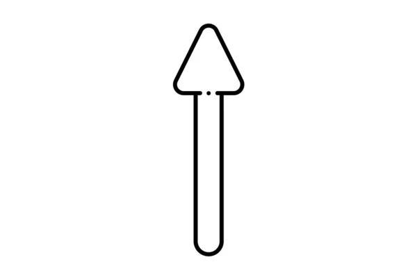 Bezpośrednio Strzałka Linia Ikona Czarny Strona Symbol Minimalistyczny Szkic Znak — Zdjęcie stockowe