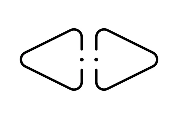 矢印矢印ラインアイコンブラックウェブサイトのシンボルミニマリストアウトラインサイン — ストック写真