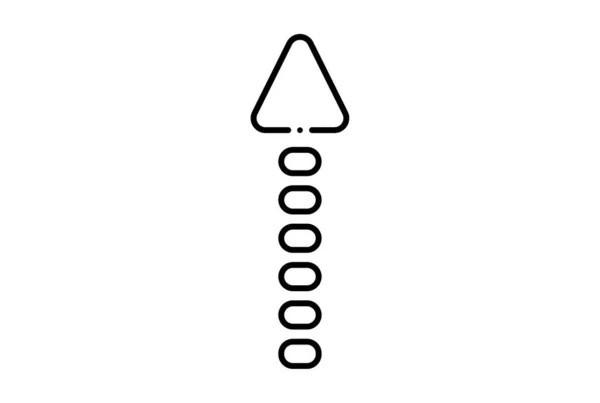 Prickig Pil Linje Ikon Svart Webbplats Symbol Minimalistisk Kontur Tecken — Stockfoto