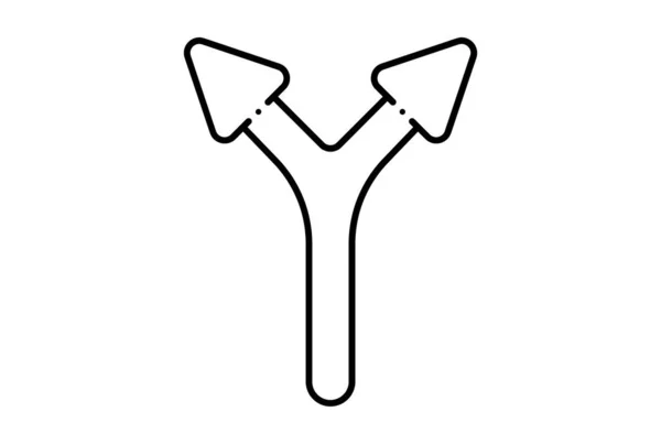 Double Arrow Line Icon Black Website Symbol Minimalist Outline Sign — Stock Photo, Image