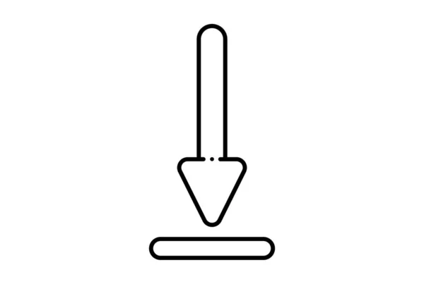 Pobierz Ikonę Linii Strzałek Czarny Symbol Strony Minimalistyczny Znak Zarysu — Zdjęcie stockowe