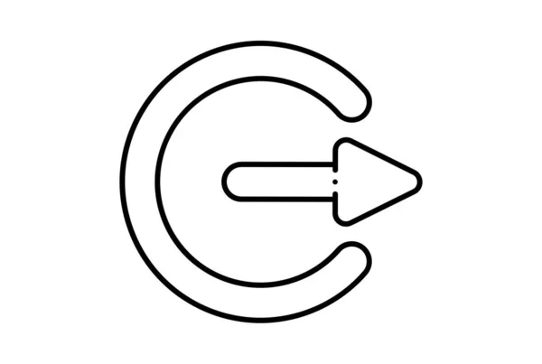 Wyloguj Się Ikona Czarna Strona Symbol Minimalistyczny Szkic Znak — Zdjęcie stockowe