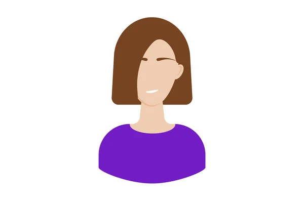 Mädchen Mit Caret Avatar Icon Charakter Web Symbol Person App — Stockfoto