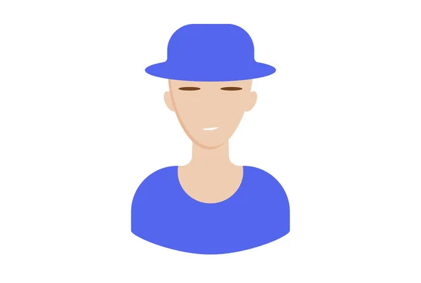 Şapka Avatar Simgesi Karakter Web Sembolü Uygulama Işareti Olan Adam — Stok fotoğraf