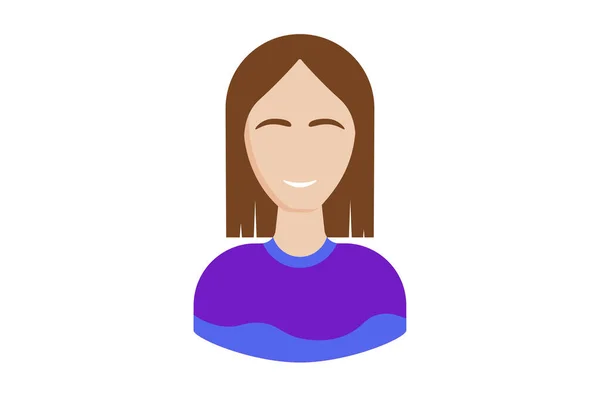 Menina Suéter Avatar Ícone Personagem Web Símbolo Pessoa Aplicativo Sinal — Fotografia de Stock