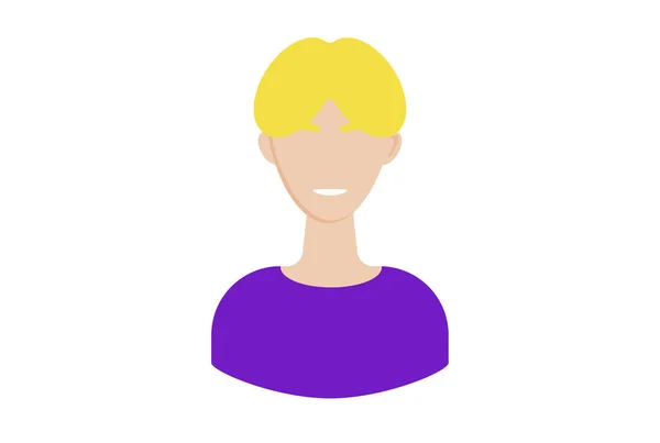 Blond Kille Avatar Ikon Tecken Webbsymbol Person App Tecken — Stockfoto
