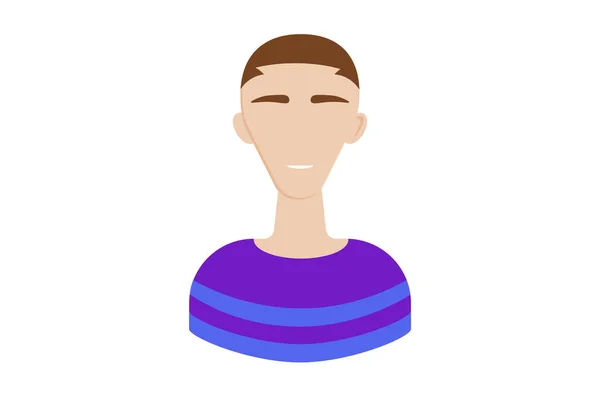 Guy Striped Shirt Avatar Icon Character Web Symbol Person App — Stock Photo, Image