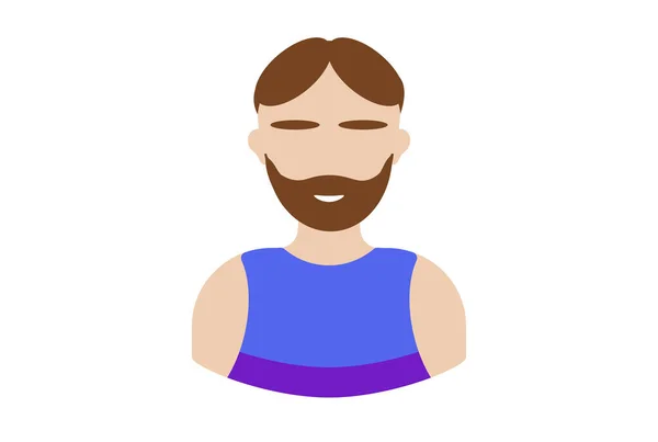 Guy Avec Une Barbe Avatar Icône Personnage Web Symbole Personne — Photo