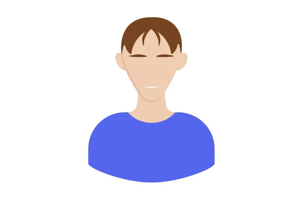 Brunette Guy Avatar Pictogram Personage Web Symbool Persoon App Sign — Stockfoto