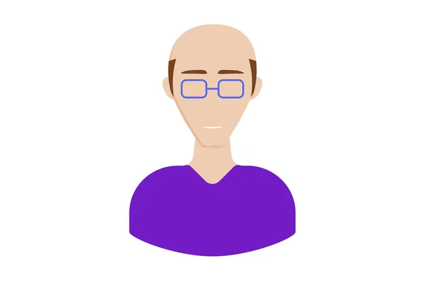 Man Glasses Avatar Icon Character Web Symbol Person App Sign — Stock fotografie