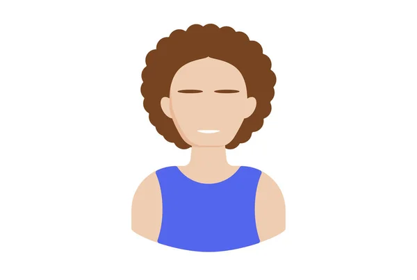 Brunette Een Shirt Avatar Icoon Personage Web Symbool Persoon App — Stockfoto