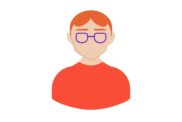 Rotschopf Kerl Avatar Ikone Charakter Web Symbol Person App Unterschreiben — Stockfoto