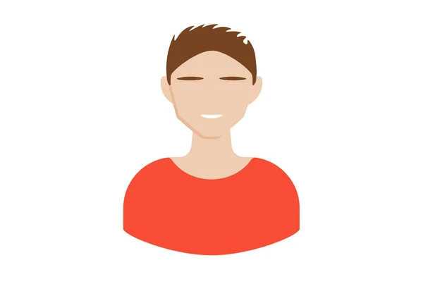 Μπρουνέτ Ένα Κόκκινο Πουκάμισο Avatar Εικονίδιο Χαρακτήρα Web Σύμβολο Πρόσωπο — Φωτογραφία Αρχείου