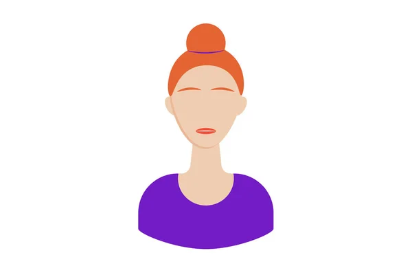 Rödhårig Kvinna Avatar Ikon Tecken Webbsymbol Person App Tecken — Stockfoto