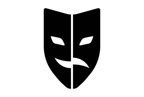 Masky Karneval Ikona Černá Strana Glyf Symbol Cirkus Znak Umění — Stock fotografie