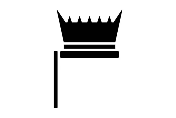 Korona Karnawał Ikona Czarny Strona Glif Symbol Cyrk Znak Sztuka — Zdjęcie stockowe