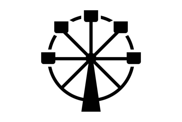 Ferris Koło Karnawał Ikona Czarny Strona Glif Symbol Cyrk Znak — Zdjęcie stockowe