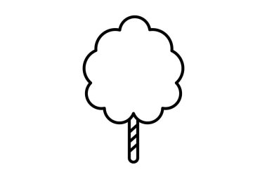 Pamuk şeker karnaval ikonu festivalinin ana hatları siyah parti sembolü