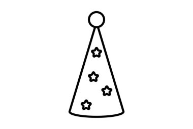 Kaput ana hatları karnaval ikonu. Siyah parti sembolü imzası.