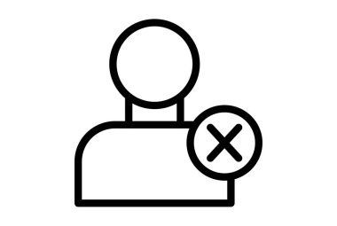 Avatar satır simgesi hata uygulaması simgesini kapat siyah X web işareti