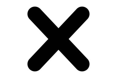 Web simgesi siyah çarpı x sembolü uygulamasını kapat