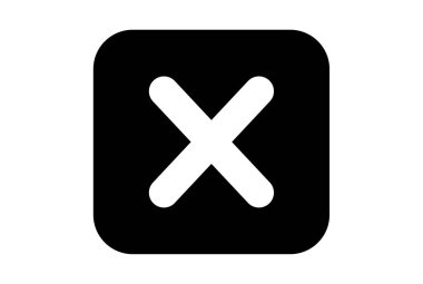 Web simgesi siyah çarpı x sembolü uygulamasını kapat