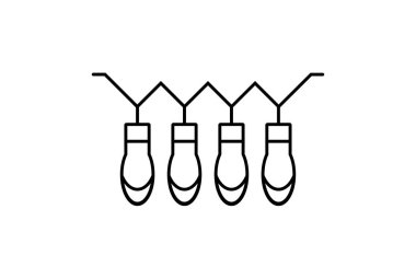 döngü Xmas çizgisi simgesi minimalist noel sembolü siyah düz tabela çizimi