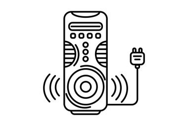 müzikal sütun düz simge minimalist teknoloji sembolü pc donanım tabelaları